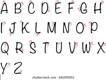 vector drawing Uppercase letter a to z design