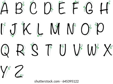 vector drawing Uppercase letter a to z design