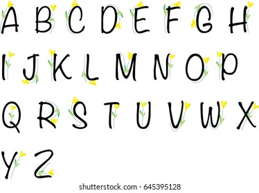 vector drawing Uppercase letter a to z design