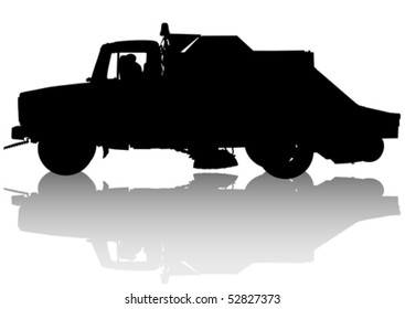 Dibujo vectorial de basura urbana. Silhouette sobre fondo blanco