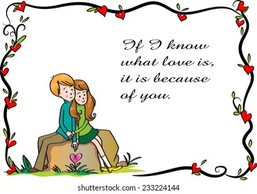 vector drawing  valentines day card