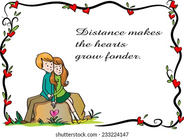 vector drawing  valentines day card