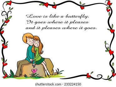 vector drawing  valentines day card