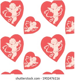 Vector drawing for Valentine's Day. Pattern design for wrapping paper. 