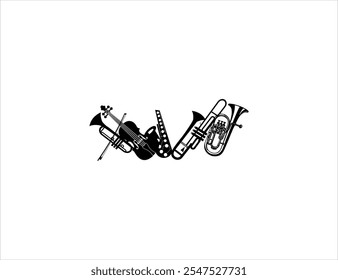 Vector dibujando varios instrumentos musicales