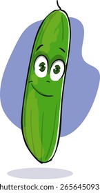 Desenho vetorial de personagens de vegetais e frutas.desenho de estilo cartoon pepino