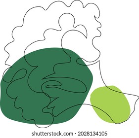Dibujo vectorial de verduras en el estilo de la línea de arte. Ilustración de diseño. Dibujo minimalista de una verdura