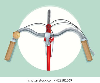 Vector drawing of a / Vintage Bikes Handlebars / Easy to edit groups and layers, no meshes, blends, gradients or effects used. 