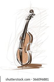 Vector drawing of violin