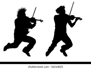 Vector drawing a violinist playing at a concert