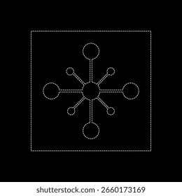 Vector drawing virus, dotted line color white flat style