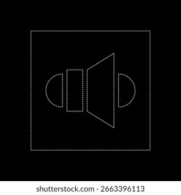 Vector que dibuja el volumen en el sonido, línea punteada color blanco