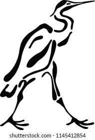 Vector drawing, walking crane