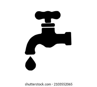 vector drawing, water faucet logo illustration