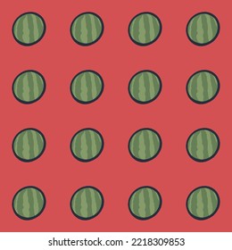 Vector drawing with watermelon. Food print. Watermelon seamless pattern. Fruit. Decorative background for wrapping fabric.