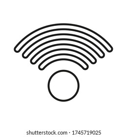 Icono de onda de señal. Onda vectorial, contorno