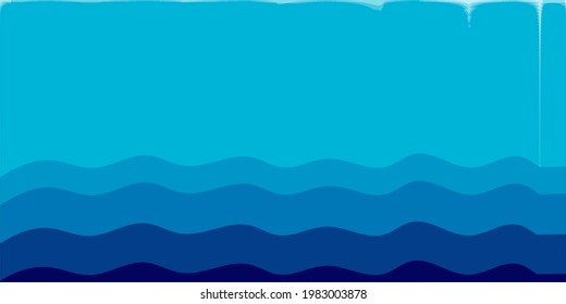 dibujo vectorial de las olas. Imagen de color. Las ilustraciones están aisladas en un fondo blanco.