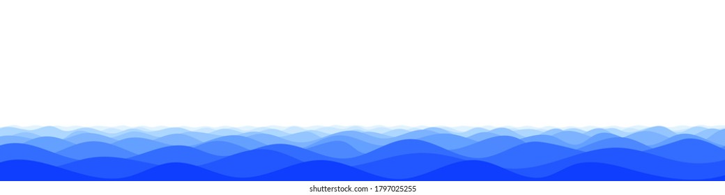Dibujo vectorial de las olas en el mar, fondo natural
