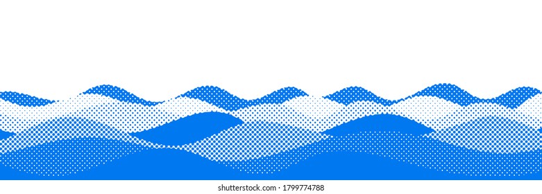 Vector drawing of waves on the sea, natural background, abstraction