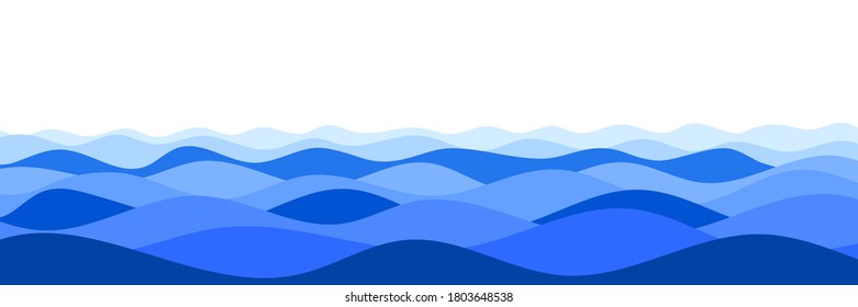 Dibujo vectorial de las olas en el mar, fondo natural