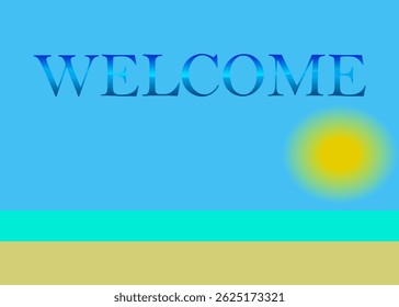 vector drawing of welcome lettering