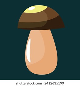 Vector drawing of what grows in the forest. Forest mushrooms are edible and not edible.