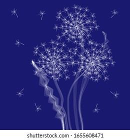 Dibujo vectorial, diente blanco sobre un fondo azul brillante. Para imprimir en ropa, bolsas y portadas de libros