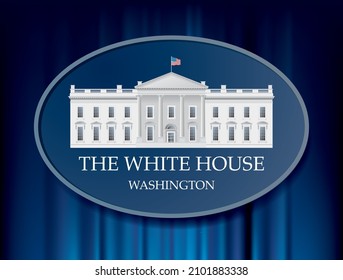 vector drawing of White House emblem on blue velvet