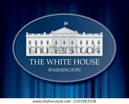 vector drawing of White House emblem on blue velvet
