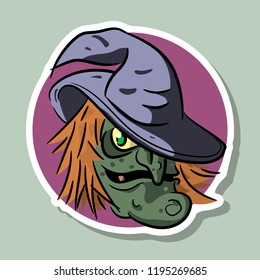 vector drawing wicked witch halloween