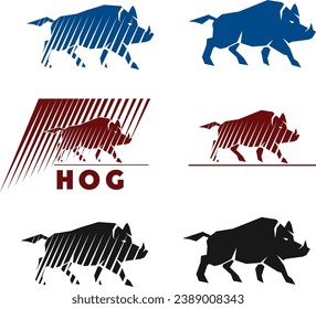 Vektorgrafik eines Wildschweins. Symbol, Logo, stylisches Bild
