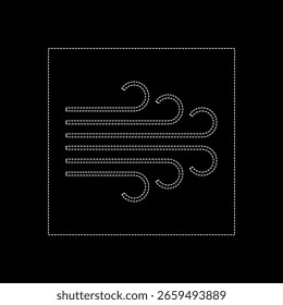 Vector drawing wind stream, dotted line color bwhite flat style