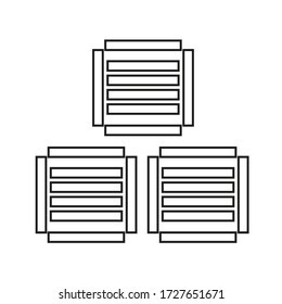 Icono de cajón de estilo plano de madera