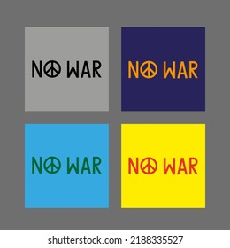 Vector drawing of the word "no war", colorful flat style 