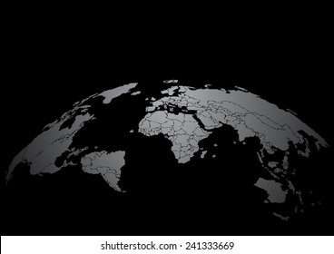 Vector drawing world map Background graphics,All elements are separated in editable layers clearly labeled. Vector