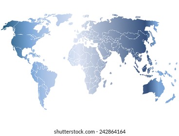Vector drawing world map for background and text,Monochrome Worldmap Vector template for website, design, cover, annual reports, infographics. Flat Earth Graph World map illustration.