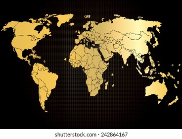 Vector drawing world map for background and text,Monochrome Worldmap Vector template for website, design, cover, annual reports, infographics. Flat Earth Graph World map illustration.