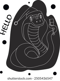 Vector drawing. Year of the snake. Can be used for postcards, books, websites