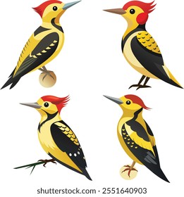 Vector Drawing of Yellow-bellied Sapsucker