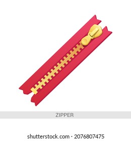 Vector drawing. Yellow-red lightning on a white background. Use for teaching, play and design.