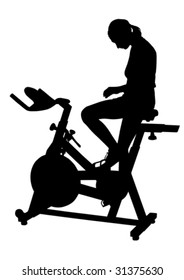 vector drawing young women who engage in fitness