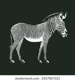 vector drawing of a zebra animal. suitable for logo or symbol