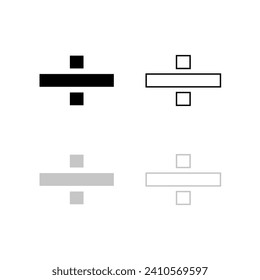 "División", contorno y silueta de dibujo vectorial