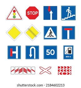 Vector drawings about road signs and laws