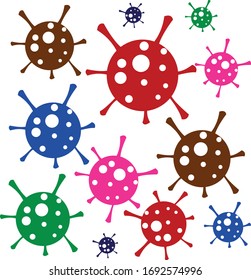 Vector drawings of coronavirus and similar viruses
