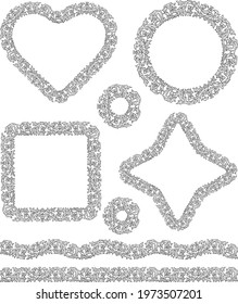 Vector drawings of decorative floral borders and frames in vintage style