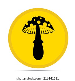 Vector drawings of mushrooms on a white background, icons