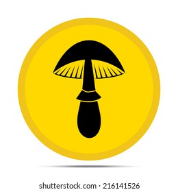 Vector drawings of mushrooms on a white background, icons