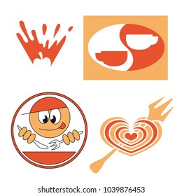 vector drawings related to food and drink