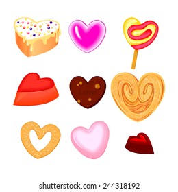 vector drawings sweet valentines set